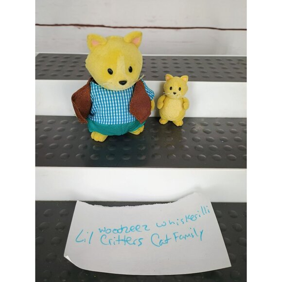 Li'l Woodzeez Whiskerelli Cat Family Set Baby kitten and Father daddy dad - Picture 1 of 7